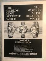 Advertentie Longines Ultra Chron, Verzamelen, Tijdschriften, Kranten en Knipsels, 1960 tot 1980, Knipsel(s), Buitenland, Verzenden