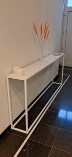 Sidetable/ haltafel/ bijzettafel wit hoogglans, Huis en Inrichting, Tafels | Sidetables, Ophalen, Gebruikt, 200 cm of meer, Metaal