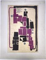 999. Linosnede Doris Becke, abstract geometrisch werk 1962, Ophalen of Verzenden