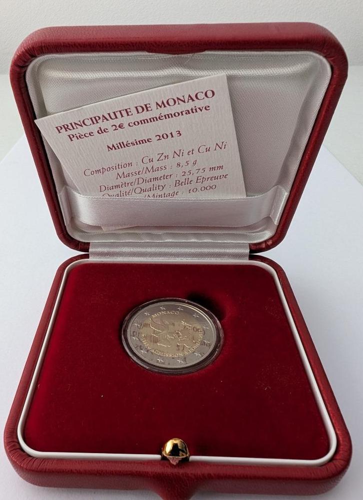 Monaco 2 Euro 2013 '20 jaar Lidmaatschap UN' Proof, Postzegels en Munten, Munten | Europa | Euromunten, Losse munt, 2 euro, Monaco