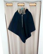 Poncho met capuchon, Luna Mode, Zwart, Maat 42/44 (L), Nieuw