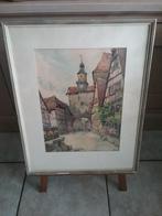 AQUAREL....ROTHENBURG OB DER TAUBER..., Antiek en Kunst, Kunst | Schilderijen | Klassiek, Ophalen of Verzenden