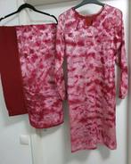 Maat M Rood roze indiase shalwar kameez 3 delige, Kleding | Dames, Maat 38/40 (M), Overige typen, Ophalen of Verzenden, Zo goed als nieuw
