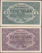 Duitsland Kreis Mosbach 5 en 10 Mark 1918, Setje, Duitsland, Verzenden