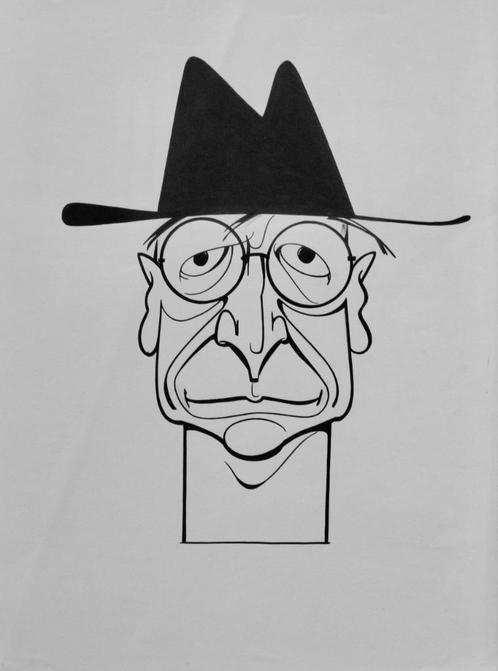 Zeven caricaturen door Bernard Romein, Antiek en Kunst, Kunst | Tekeningen en Foto's, Ophalen