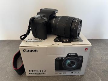 Canon EOS 77D + 18-135mm USM f/3.5-5.6 Zwart  beschikbaar voor biedingen