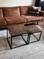 Dark Emperador marmeren salontafel (set), Ophalen, Rond, 50 tot 100 cm, Zo goed als nieuw