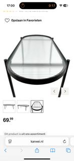 Salontafel met Glazen Blad karwei, Huis en Inrichting, Tafels | Eettafels, Ophalen, 100 tot 150 cm, 50 tot 100 cm, Ovaal