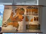 Vintage schoolkaart “Nederland Delfstoffenland” – Stichting, Antiek en Kunst, Ophalen of Verzenden