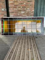 glas in lood raam + voorzetraam in lijst, Ophalen, Gevelraam of Ruit, Minder dan 80 cm, Glas in lood