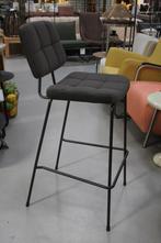Luxe barstoelen barkrukken metaal stof velvet antraciet 23x, Huis en Inrichting, Barkrukken, Ophalen, 5 krukken of meer, Met voetsteun