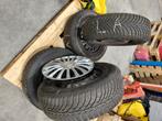 4 winterbanden 15 inch +velgen en sierdoppen, Auto-onderdelen, Banden en Velgen, Ophalen, Gebruikt, 15 inch, Banden en Velgen