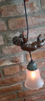 ENGEL MET LAMPJE EN 3X3WATT FLAME LAMPJES,DUNNE FITTING., Antiek en Kunst, Antiek | Lampen, Verzenden