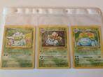 Bulbasaur, Ivysaur en Venusaur Pokémon Kaarten – Base Set, Ophalen of Verzenden, Gebruikt, Meerdere kaarten