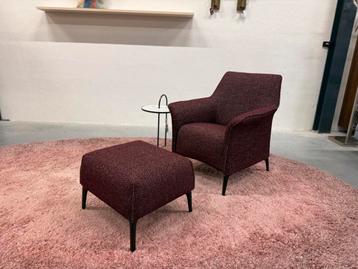 Nieuw Leolux Mayuro Fauteuil met Poef Mondo Stof Stoel beschikbaar voor biedingen