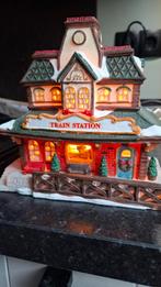 Kerstdorp Treinstation Huisje, Ophalen of Verzenden, Gebruikt