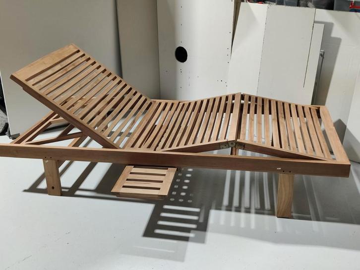 Teakea Teakhouten ligstoel Sunlounger teak ligbed 200x62x95, Tuin en Terras, Ligbedden, Zo goed als nieuw, Teakhout, Verstelbaar