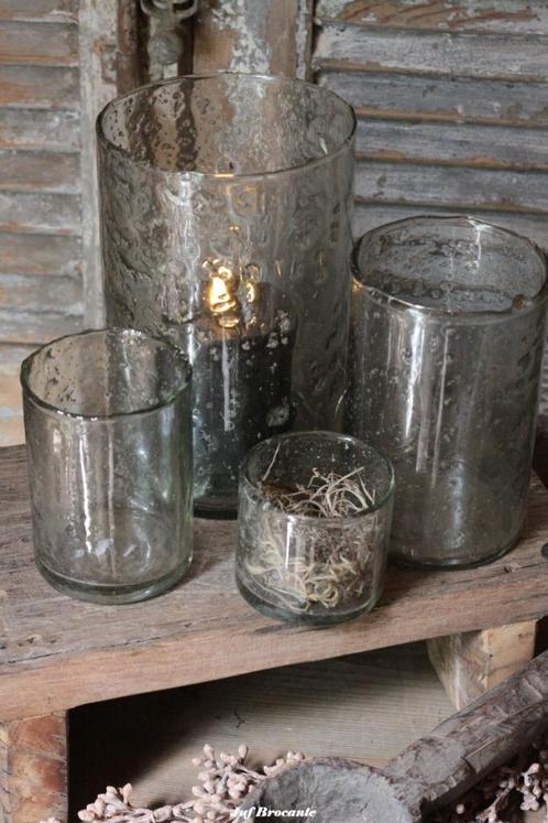 Windlichten blank bubbelglas, Huis en Inrichting, Woonaccessoires | Overige, Nieuw, Ophalen of Verzenden