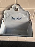 Emaille uienbak “Zwiebel” – wit/blauw, Ophalen of Verzenden