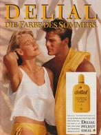 retro reclame 1988 Delial zonnebrandmelk zomerkleur, Verzenden, Overige typen