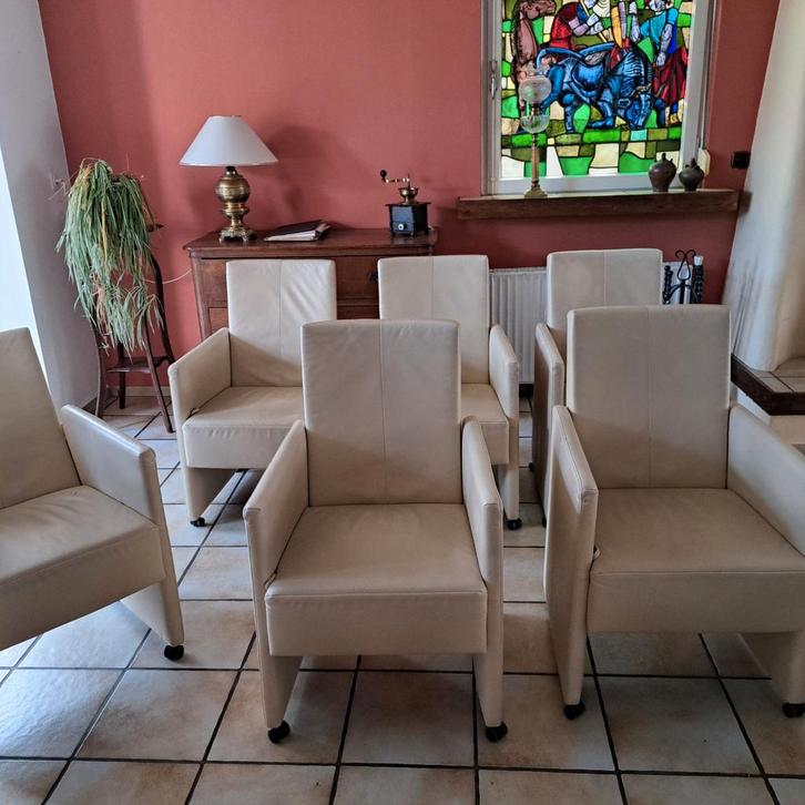 6 Verstelbare Stoelen - Beige, Antiek en Kunst, Antiek | Meubels | Stoelen en Banken, Ophalen