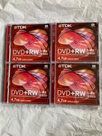 TDK DVD+RW 4.7GB - 4 stuks, Computers en Software, Beschrijfbare discs, Herschrijfbaar, Ophalen of Verzenden, Dvd, Nieuw