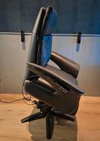 Elektrische Sta-Op Fauteuil - Zwart Leer, Ophalen, Gebruikt, Modern, 50 tot 75 cm