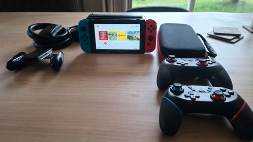 Nintendo Switch met veel accessoires, Spelcomputers en Games, Spelcomputers | Nintendo Switch, Zo goed als nieuw, Switch Original