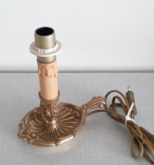 Frans schemerlampje, brons, lampvoet, snoer en schakelaar, Huis en Inrichting, Lampen | Tafellampen, Gebruikt, Minder dan 50 cm