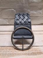 Brede riem gevlochten grijs 95 cm, Kleding | Dames, Riemen en Ceinturen, Overige kleuren, 5 cm of meer, Verzenden, Echt leder