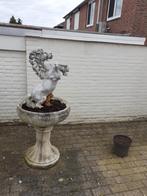 Paardornament en bloembak, Tuin en Terras, Tuinbeelden, Steen, Zo goed als nieuw, Ophalen