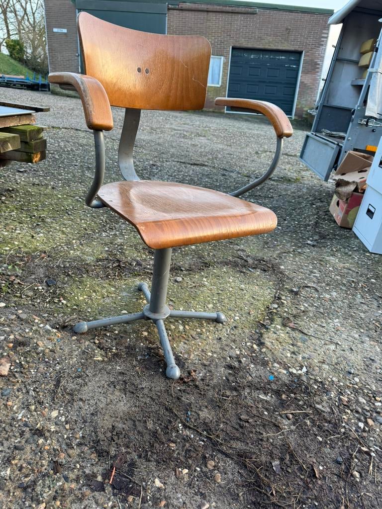 Stoel,1930-50, Architectenstoel,Drabert,Minden,vintage, Huis en Inrichting, Stoelen, Gebruikt, Bruin, Ophalen of Verzenden, Bauhaus ,1930-50,
