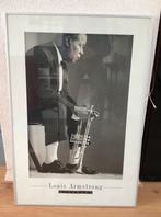 Poster Louis Armstrong in lijst 68cm x 94cm, Zo goed als nieuw, 50 tot 75 cm, Ophalen, 75 cm of meer