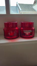 Twee waxinelichthouders, Ophalen, Overige materialen, Gebruikt, Rood