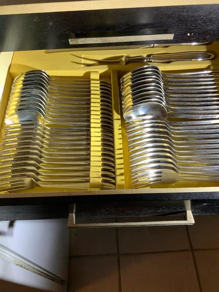 GERO Zilvium 100 Bestekset - 126 Delig - Vintage Jaren '50-', Antiek en Kunst, Antiek | Bestek, Ophalen of Verzenden