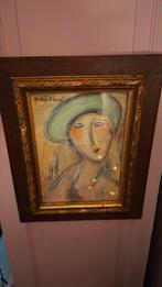 Schilderij guasch naar Modigliani, Ophalen of Verzenden