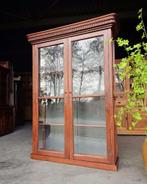 Antieke eikenhouten winkelvitrine | Vitrinekast |  #2496, Antiek en Kunst, Ophalen of Verzenden
