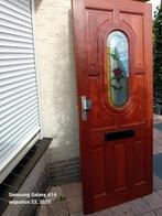 Hardhouten deur met glas en lood thermopane, Ophalen, 80 tot 100 cm, 200 tot 215 cm, Glas
