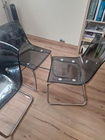 Set van 4 Design Stoelen - Rookglas beschikbaar voor biedingen