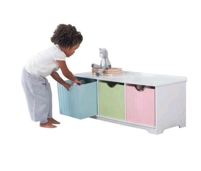 KidKraft Nantucket Bank met Opbergruimte van 149,99 Euro, Kinderen en Baby's, Kinderkamer | Commodes en Kasten, Gebruikt, Kast