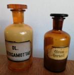 2 apotheek flessen Ol. Bergamottae + oleum Geranii, Ophalen of Verzenden