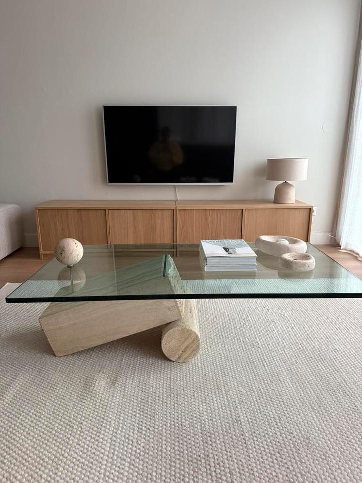 Vintage travertin salontafel, Antiek en Kunst, Antiek | Meubels | Tafels, Ophalen