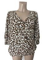 Studio Anneloes 'Joy Leopard Wrap Blouse' L, Bruin, Maat 42/44 (L), Ophalen of Verzenden, Zo goed als nieuw
