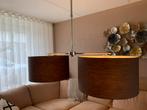Moderne RVS Lamp met 2 Ronde Kappen, Ophalen, Zo goed als nieuw, Metaal, 50 tot 75 cm