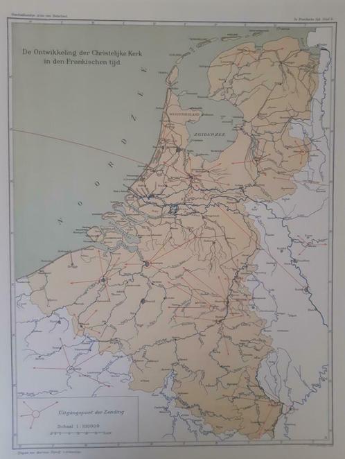 B071 / Plattegrond Christelijke kerk in Romeinsche tijd, Antiek en Kunst, Kunst | Litho's en Zeefdrukken, Ophalen of Verzenden