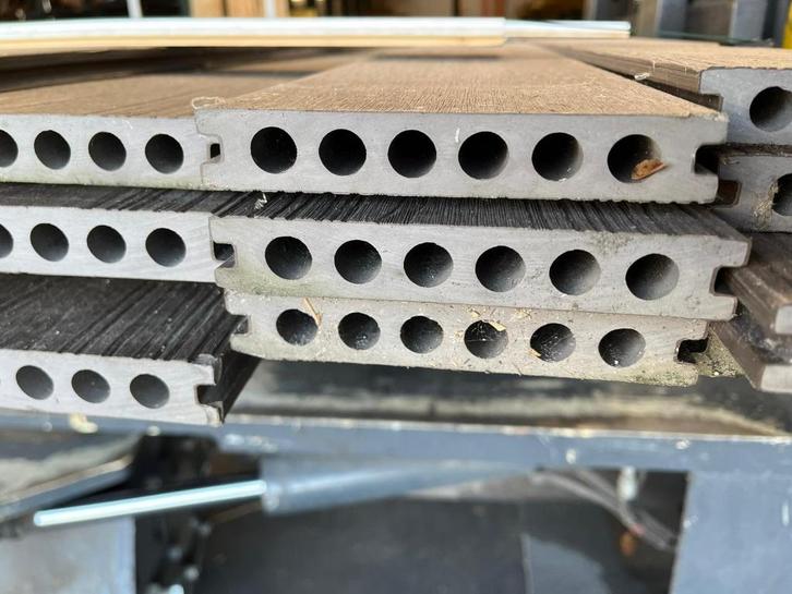 Partij Composiet vlonderplank grijs  23 x 138 mm, Tuin en Terras, Terrasdelen en Vlonders, Zo goed als nieuw, Composiet, Ophalen