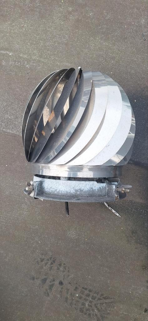 Rvs rotorkap met eventueel rvs dubbelwandige pijp, Huis en Inrichting, Kachels, Zo goed als nieuw, Inbouw, Houtkachel, Hout, Ophalen