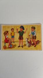 Kinderkaart. Driewieler, step,verkeersregelaar, hond.1958, Verzamelen, Ansichtkaarten | Themakaarten, Ophalen of Verzenden, 1940 tot 1960