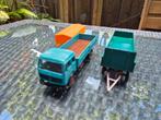 Mercedes-Benz Bakwagen+ 3 assige aanhanger NZG 1:50, Hobby en Vrije tijd, Modelauto's | 1:50, Ophalen of Verzenden, Zo goed als nieuw