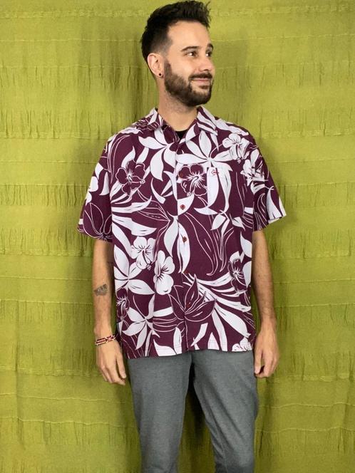 Vintage Dunlop hawaii shirt / overhemd / rood / print / XXL, Kleding | Heren, Overhemden, Gedragen, Overige halswijdtes, Rood